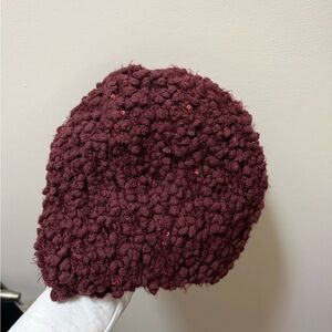 Merona Burgundy Textured Knit Hat